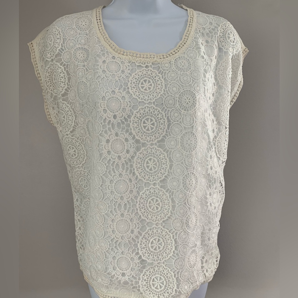 Dorothy Perkins Cream Cap Sleeve Embellished Blouse